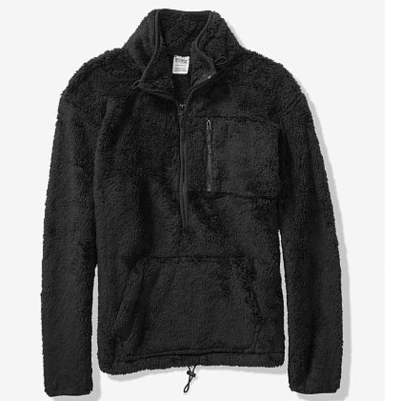 PINK Victoria's Secret Sweaters - New Victorias PINK Teddy Bear Half-Zip Pullover L